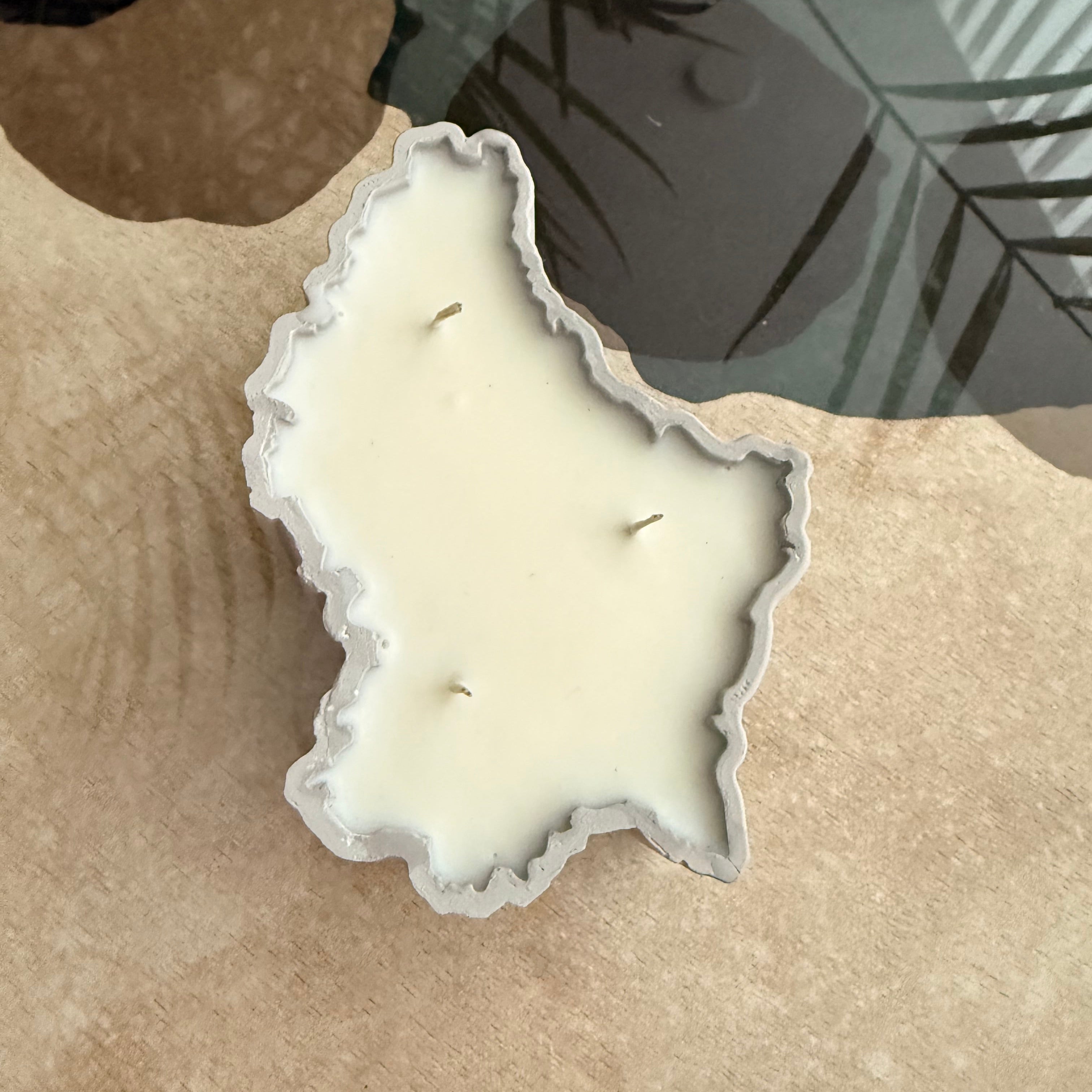 Luxembourg map candle gray
